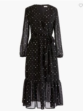 NWT J.Crew Point Sur faux-wrap dress in crinkle chiffon
